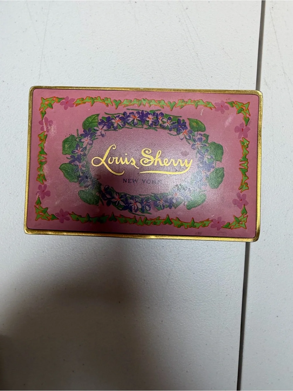 Louis Sherry Pink Floral Tin Candy Box